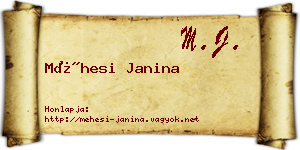Méhesi Janina névjegykártya